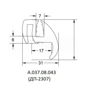 Ущільнювач А37.08.43 скла (1шт=10м) УК МТЗ <ДК>