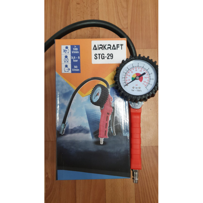 Пістолет для підкачування коліс з манометром PROFESSIONAL  (AIRKRAFT)