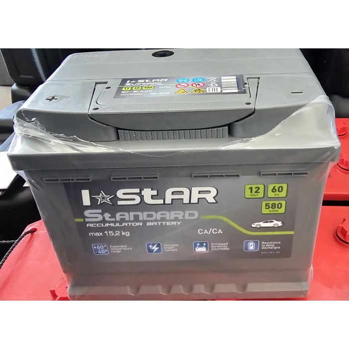 Акумулятор 60Ah I STAR Standard (+/-/) EN580 (15,1кг) 242x175x190