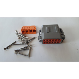 Комплект автомобільних 12pin роз'ємів DEUTSCH DT (DT04-12P/DT06-12S) з контактами та ущільнювачами