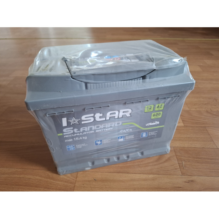 Акумулятор стартерний 6СТ-62 (562 72 04) АПЗ I-STAR (-/+)