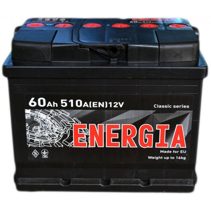 Акумулятор 60А Єв (+/-) ENERGIA (510 EN) (242х175х190)