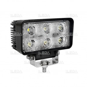 Фара рабочая, LED 18W (12/24В) прямоугольная (6x3W/широкий луч 60°)