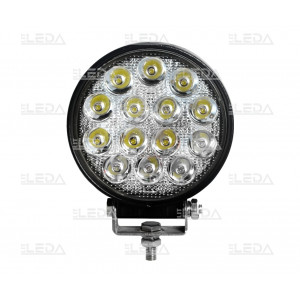 LED Фара робоча/додаткова; 42W, 3080 lm (14x3W/широкий промінь, круглий корпус)