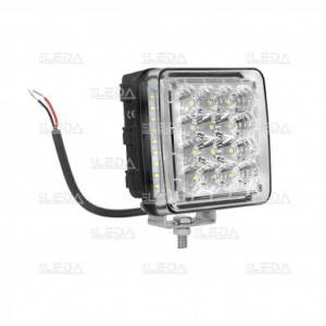 Фара рабочая, LED 27W (светодиод OSRAM) (12/24В) квадратная (гибридный луч)