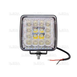 Фара рабочая, LED 48W (светодиод OSRAM) (12/24В) квадратная (гибридный луч)