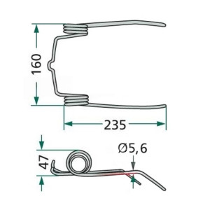 Граблина (пружина) мотовила (89819750), H/E/V/2030