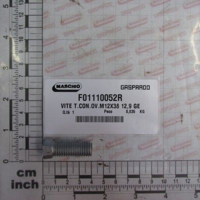 Болт долота конусный M12X38 (LK100009/901225/KK013228R/1199D1238) (12.9) ZN (пр-во Gaspardo)