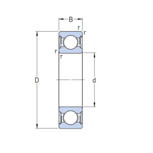 Подшипник шариковый 6306 2RS1/C3 (30х72х19) (SKF)