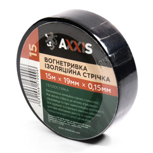 Изолента тканевая огнеупорная (антискрип) 19мм 15м. (AXXIS)
