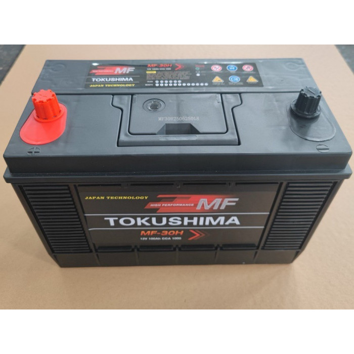 Акумулятор стартерний КЛЕМИ по ЦЕНТРУ (необслугов. 24,6кг) 6СТ-100 (EN 940/CCA 1000) (326х172х242) (TM TOKUSHIMA Japan)