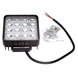 Фара рабочая, LED 48W (12/24В) квадратная (16x3W/узкий луч 30°)